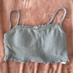HOLLISTER Ribbed Gray Crop Top